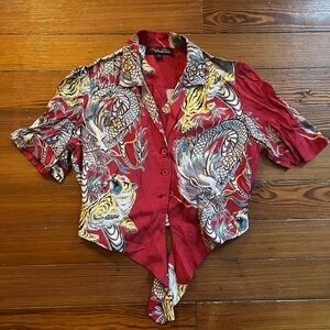 Trashy Diva Dragons and Tigers Pin Up Top